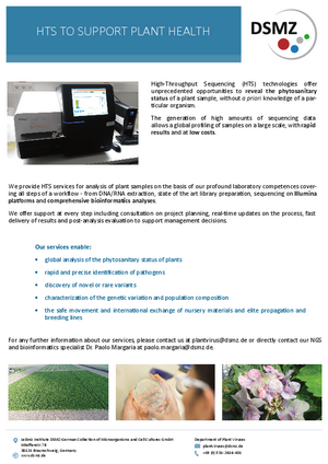 Information on High-Throughput Sequencing and bioinformatics, click to download PDF file